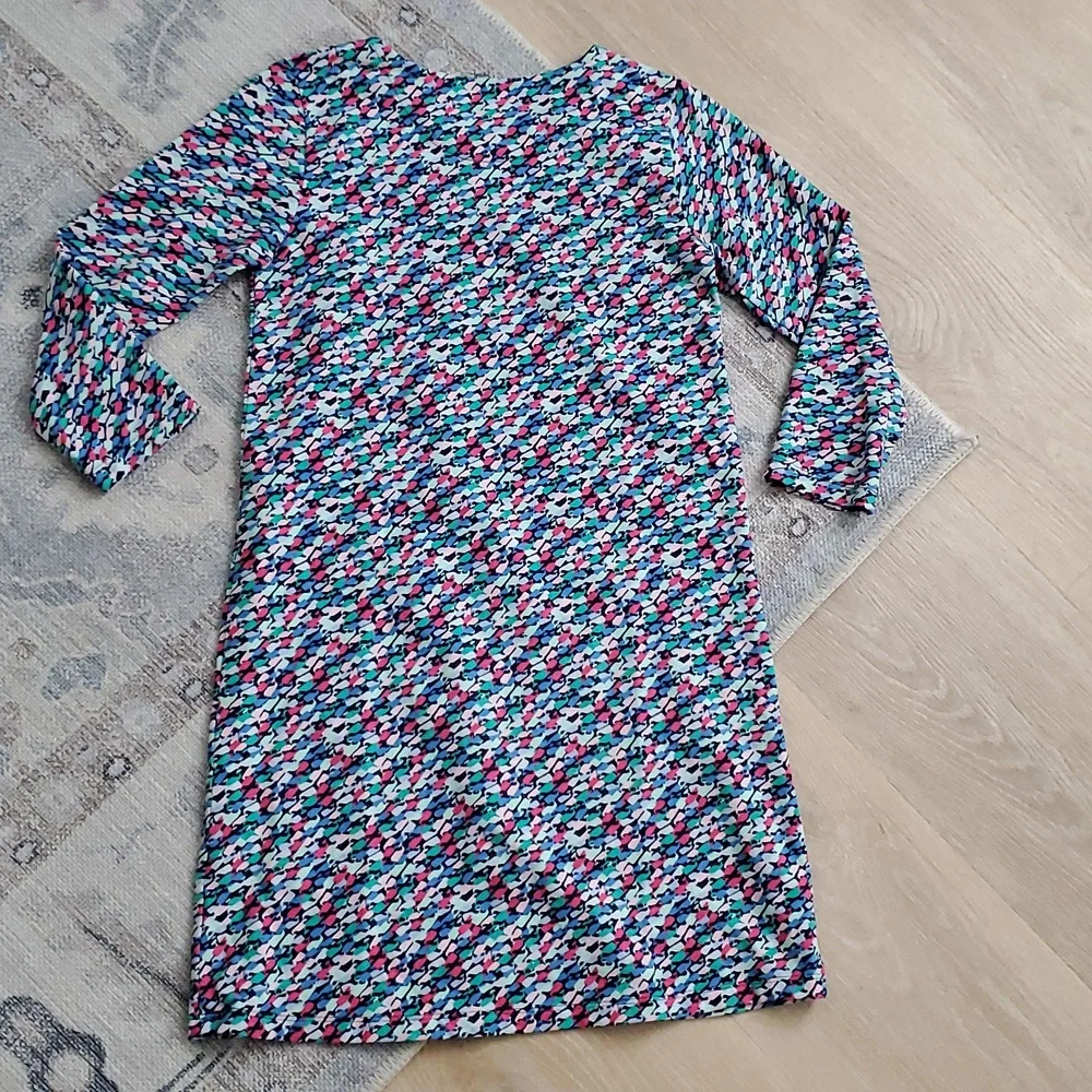 Vineyard Vines Girls Multicolor Whale Overprint 3/4 Sleeve Dress SzL (14)